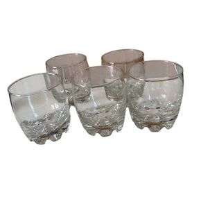 Crown Royal Whiskey Cocktail Rocks Glasses With Crown on pillow Set of 5 Etched